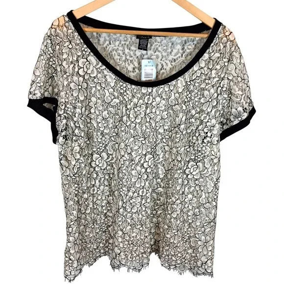 Torrid NWT White Floral Lace Sheer Top 2X Plus Size Romantic Coquette Bridal - Picture 2 of 14